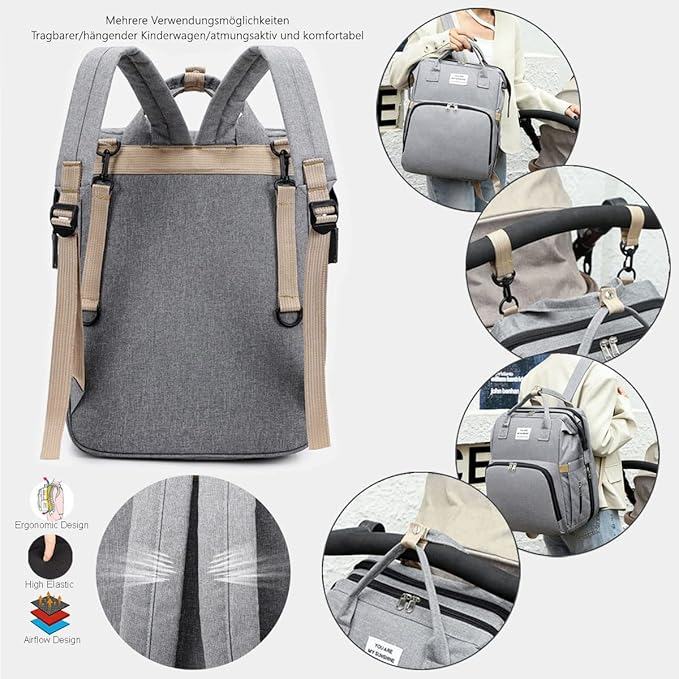 Mochila para pañales con cuna